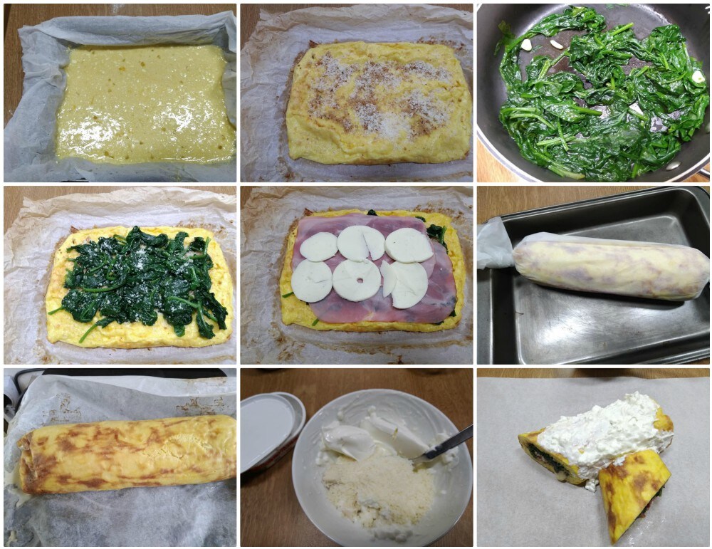 Bûche salée avec roulé d'omelette