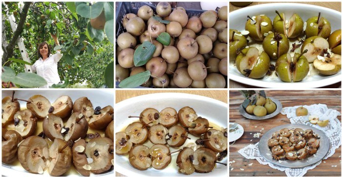 Poires nashi au four avec fruits secs