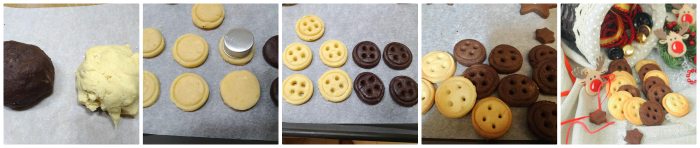 Biscuits boutons blancs et noirs