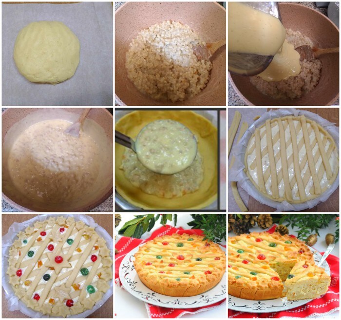 Pastiera de Noël avec fruits confits