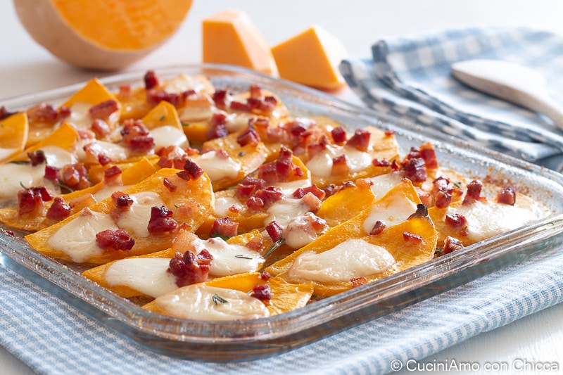 Courge fromage et lard
