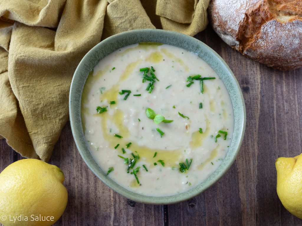 Crème de haricots au citron et basilic