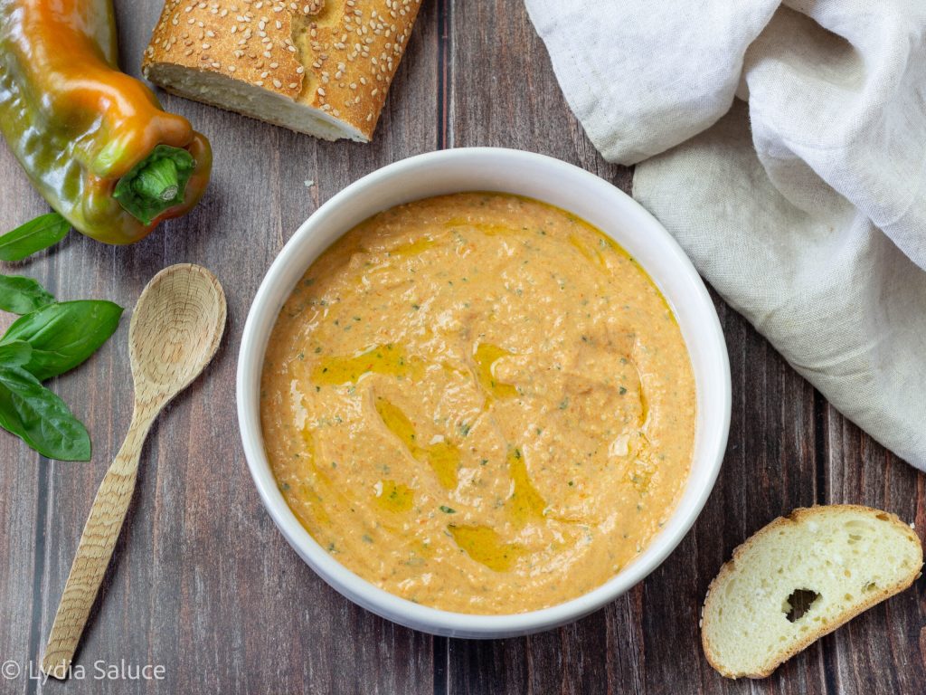 Crème de poivrons et robiola