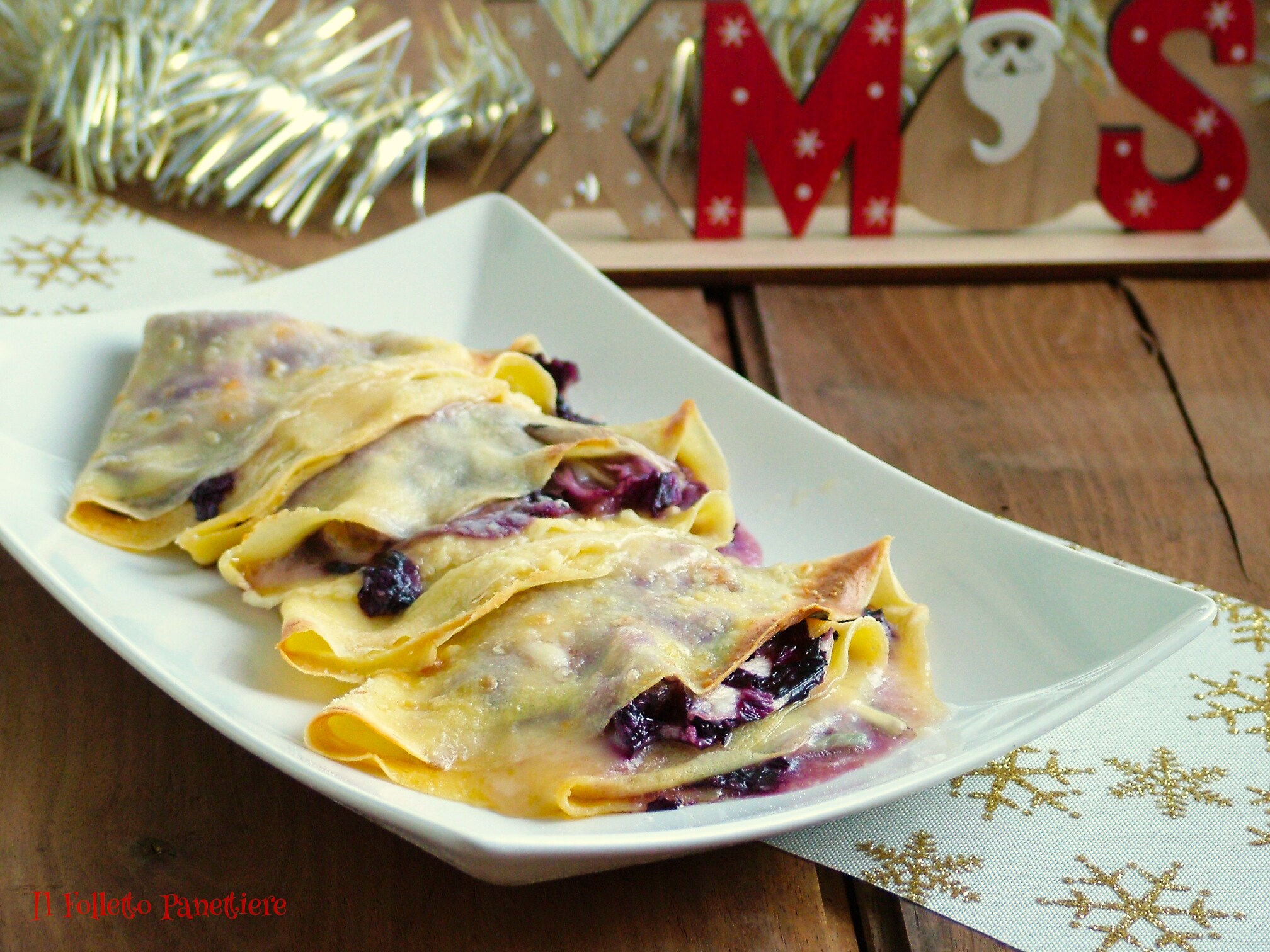 Crêpes au radicchio et gorgonzola – vidéo recette