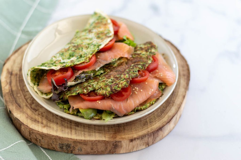 Crêpes protéinées aux blancs d'œufs et courgettes
