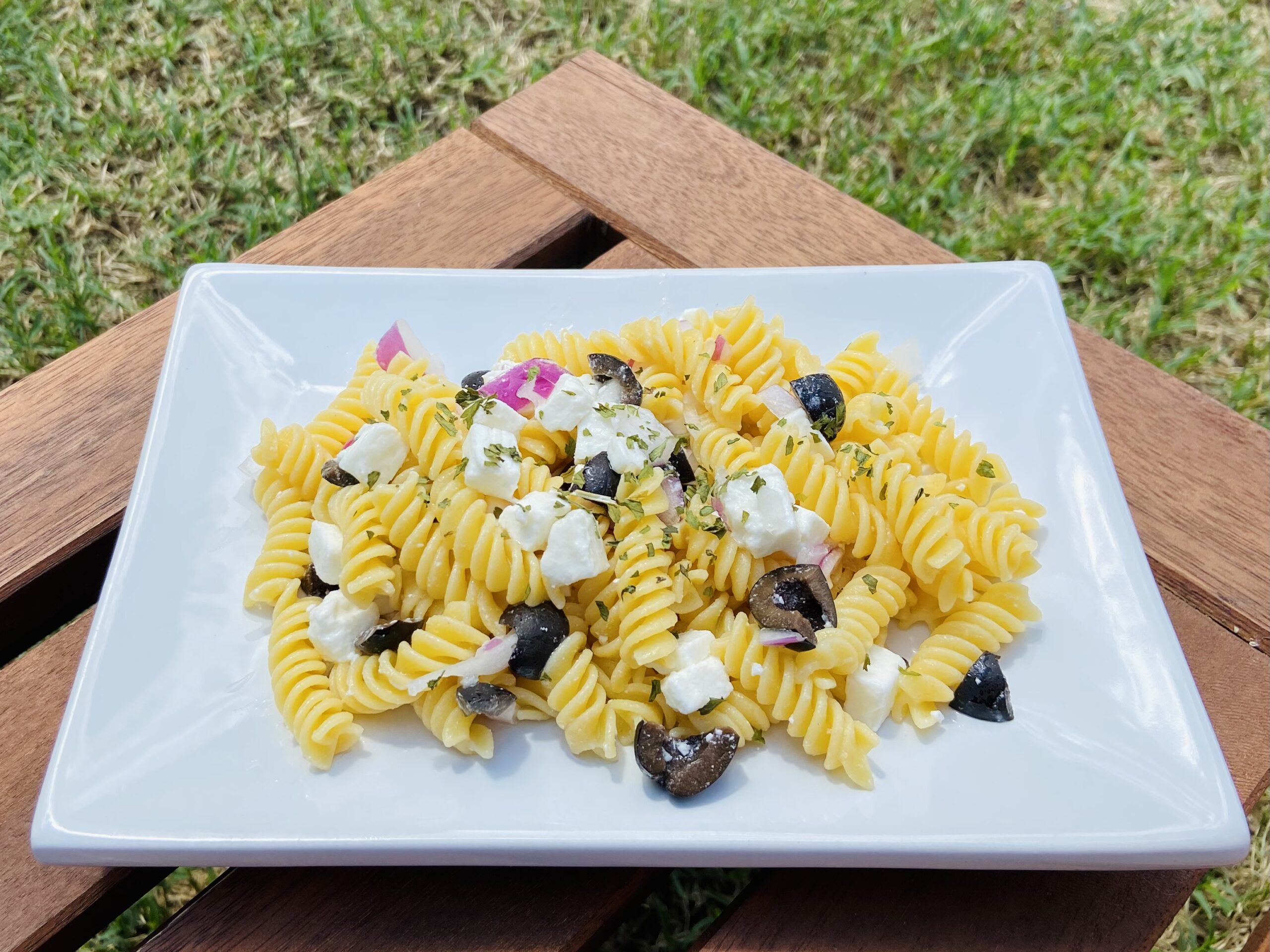 Fusilli de maïs à la grecque