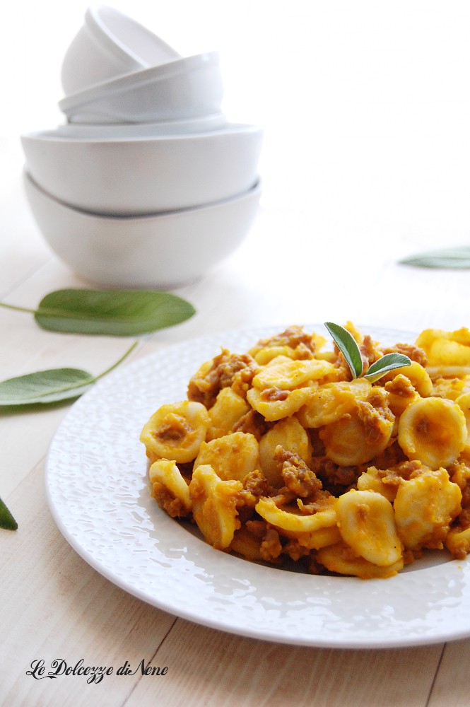 orecchiette avec citrouille et saucisse