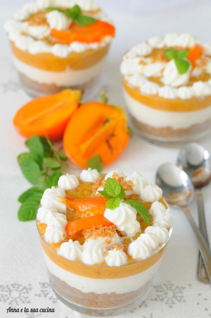 Cheesecake en verrine de kakis