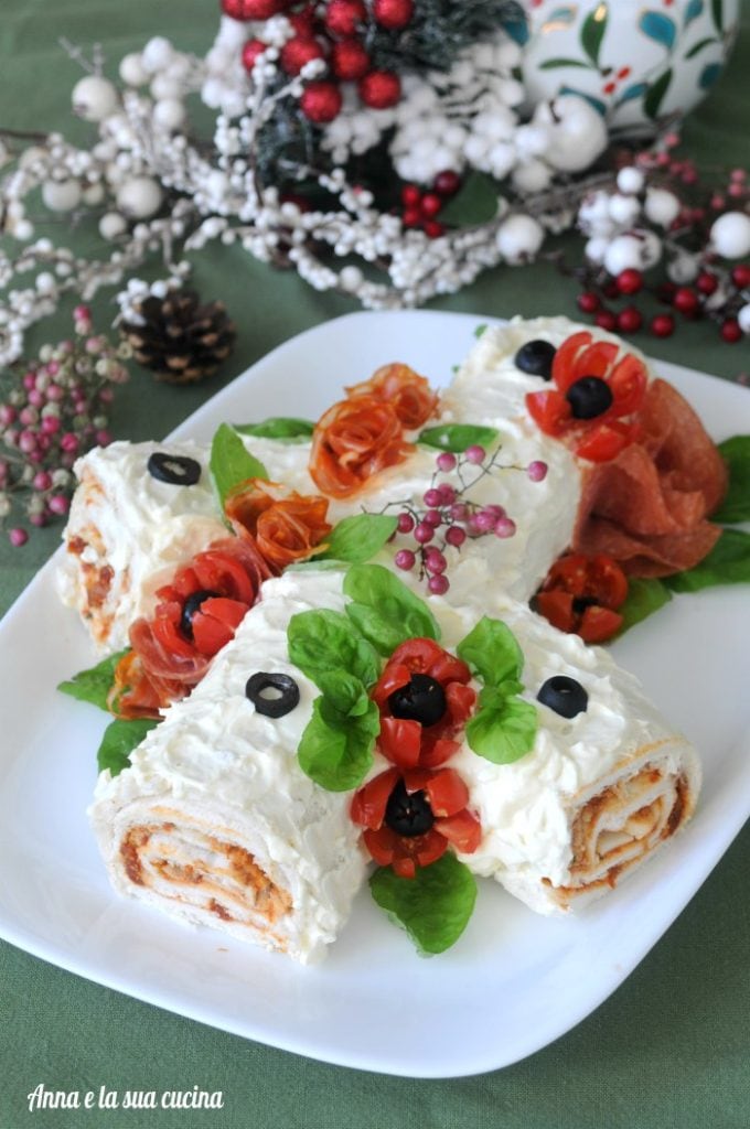 Bûche salée fleurie