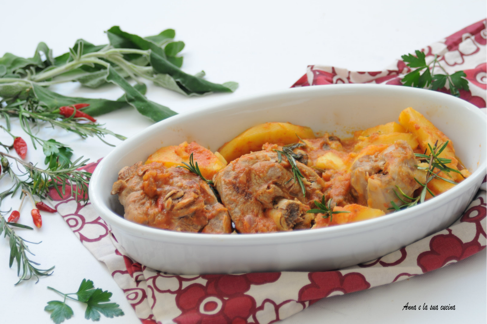Dinde avec pommes de terre à la poêle