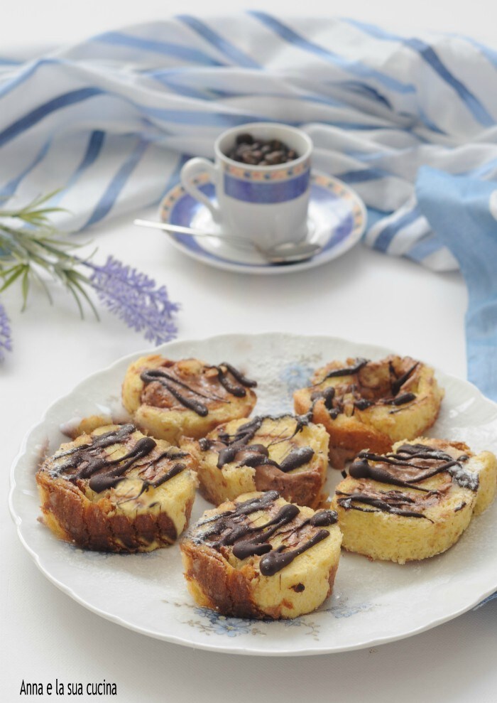 Roulés de pandoro à la crème et nutella