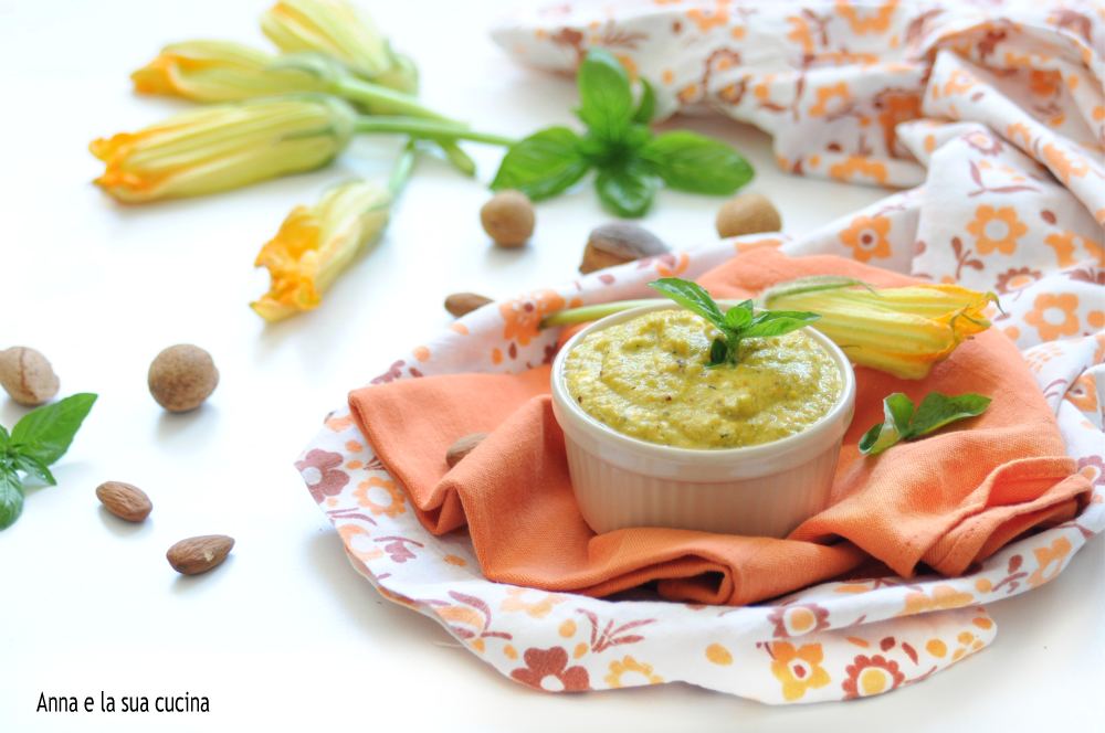 Pesto de fleurs de courgette avec cuisson