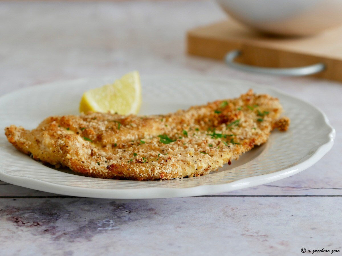 Blanc de poulet pané au citron light | escalope de poulet sans œufs