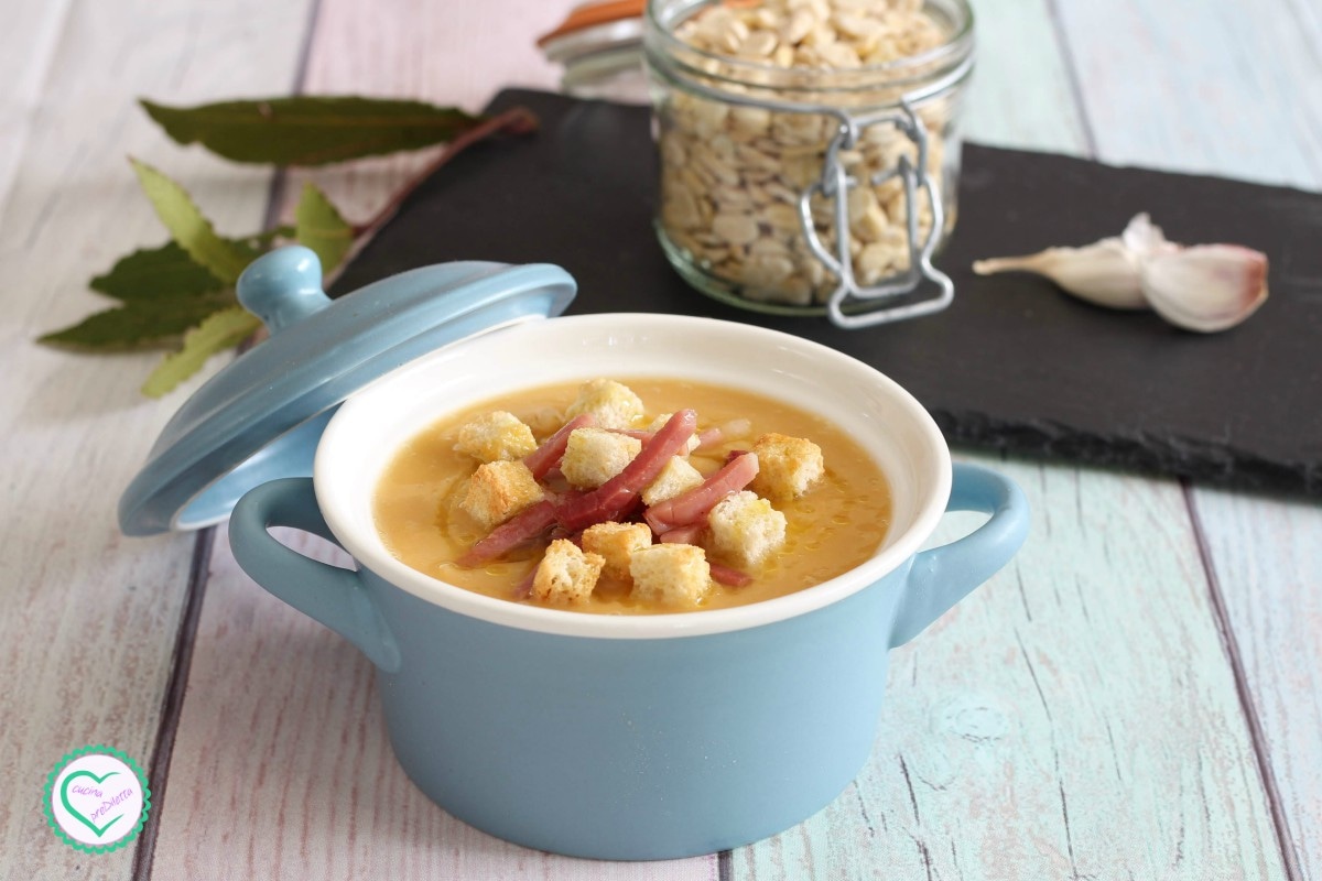 Fèves avec potiron et lardons