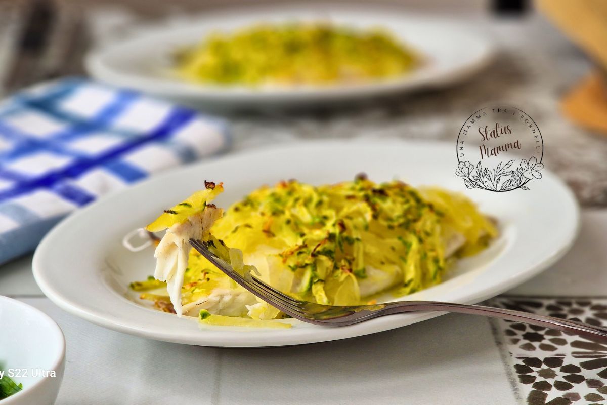Filet de Poisson en Croûte de Pommes de Terre et Courgettes