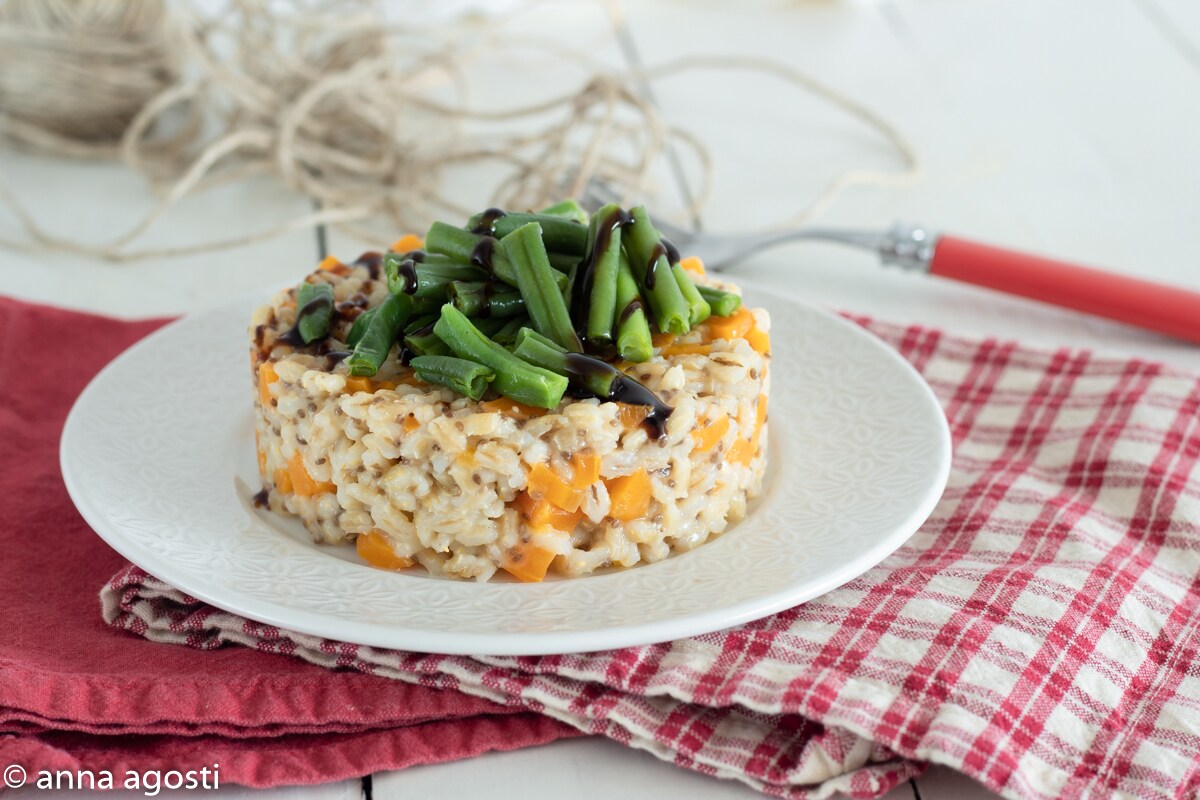 Galette d’Orge cuit comme un Risotto avec Haricots Verts