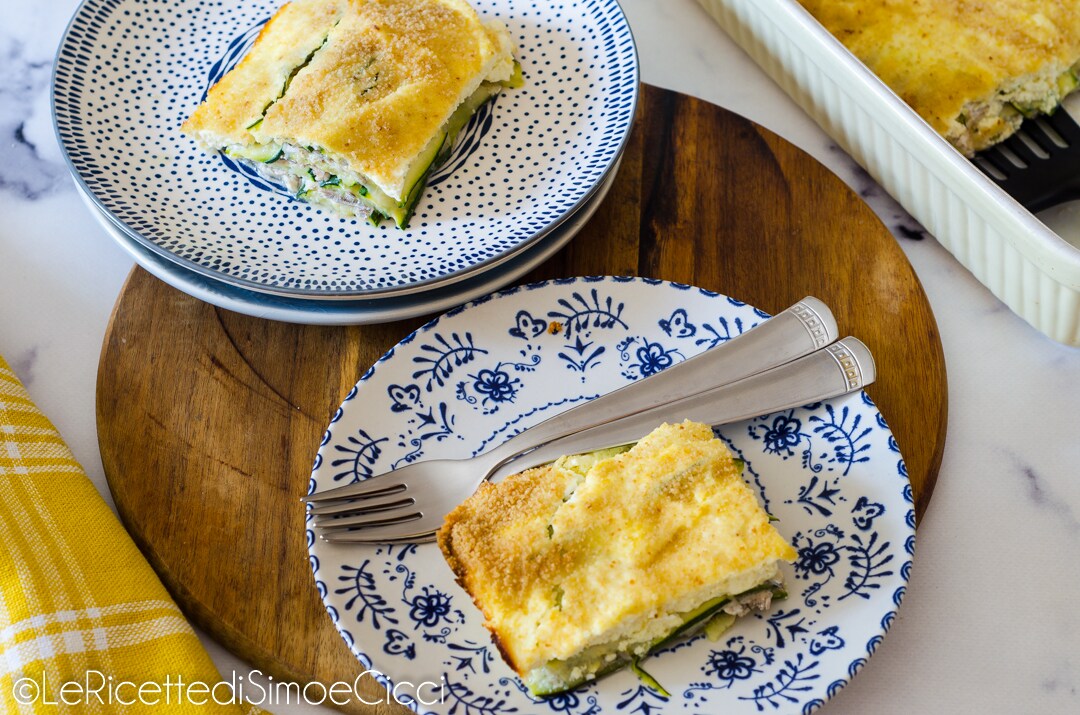 Galette d’anchois et de courgettes avec crème de ricotta au citron