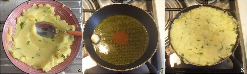 assaisonner les pommes de terre bouillies pour préparer la galette à la poêle