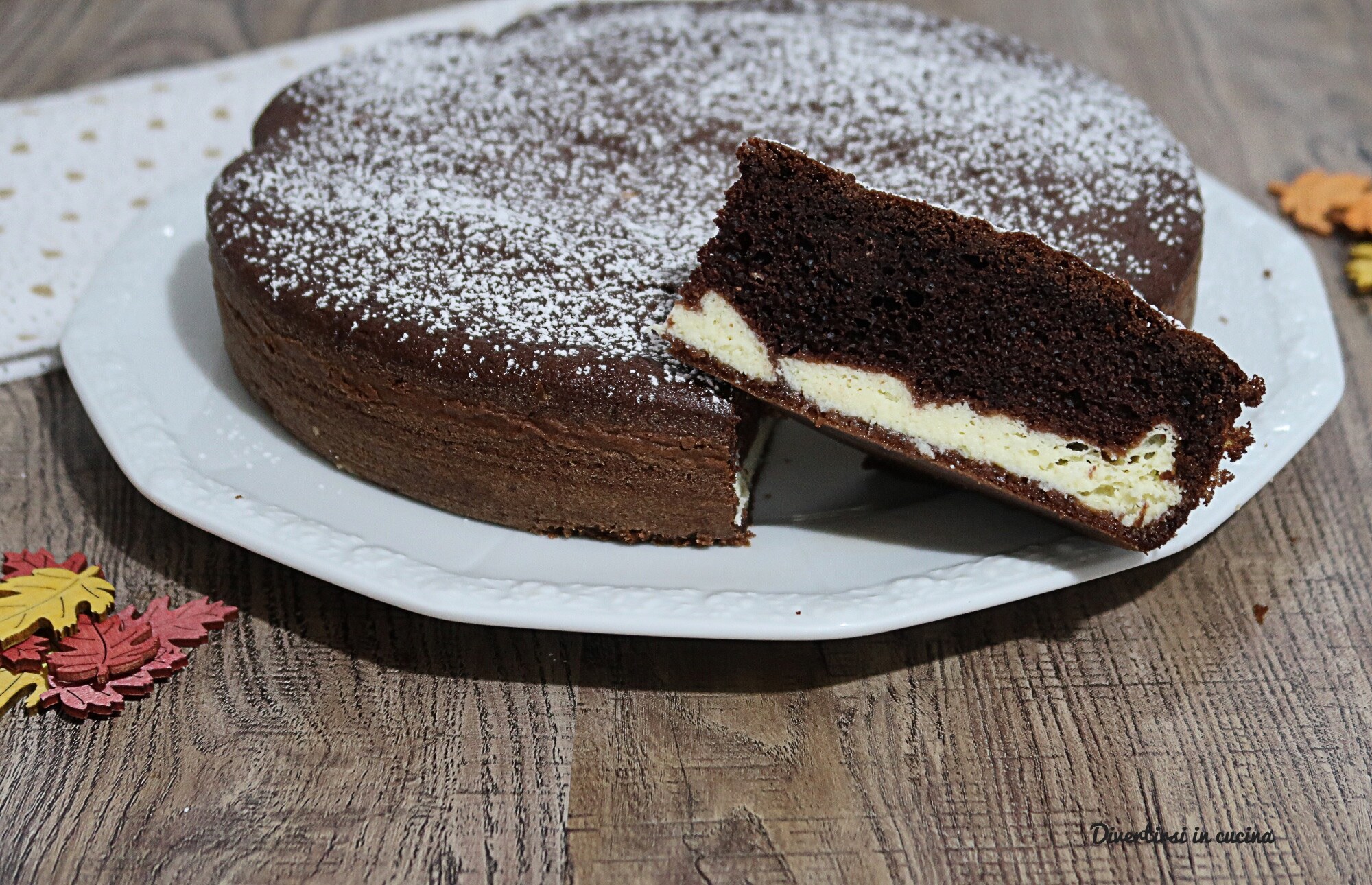 Gâteau au cacao avec crème de ricotta