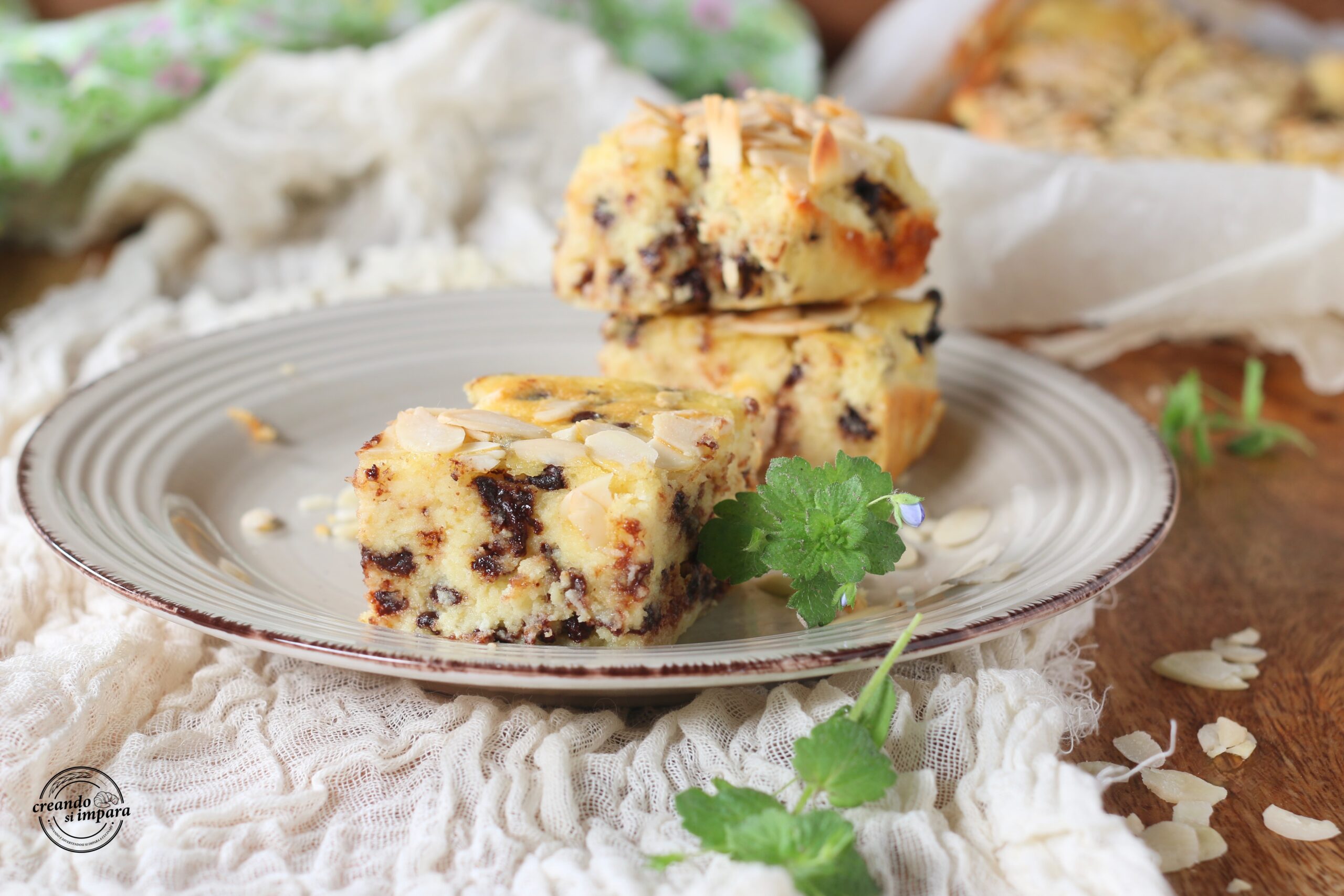 Gâteau à la ricotta avec amandes et chocolat