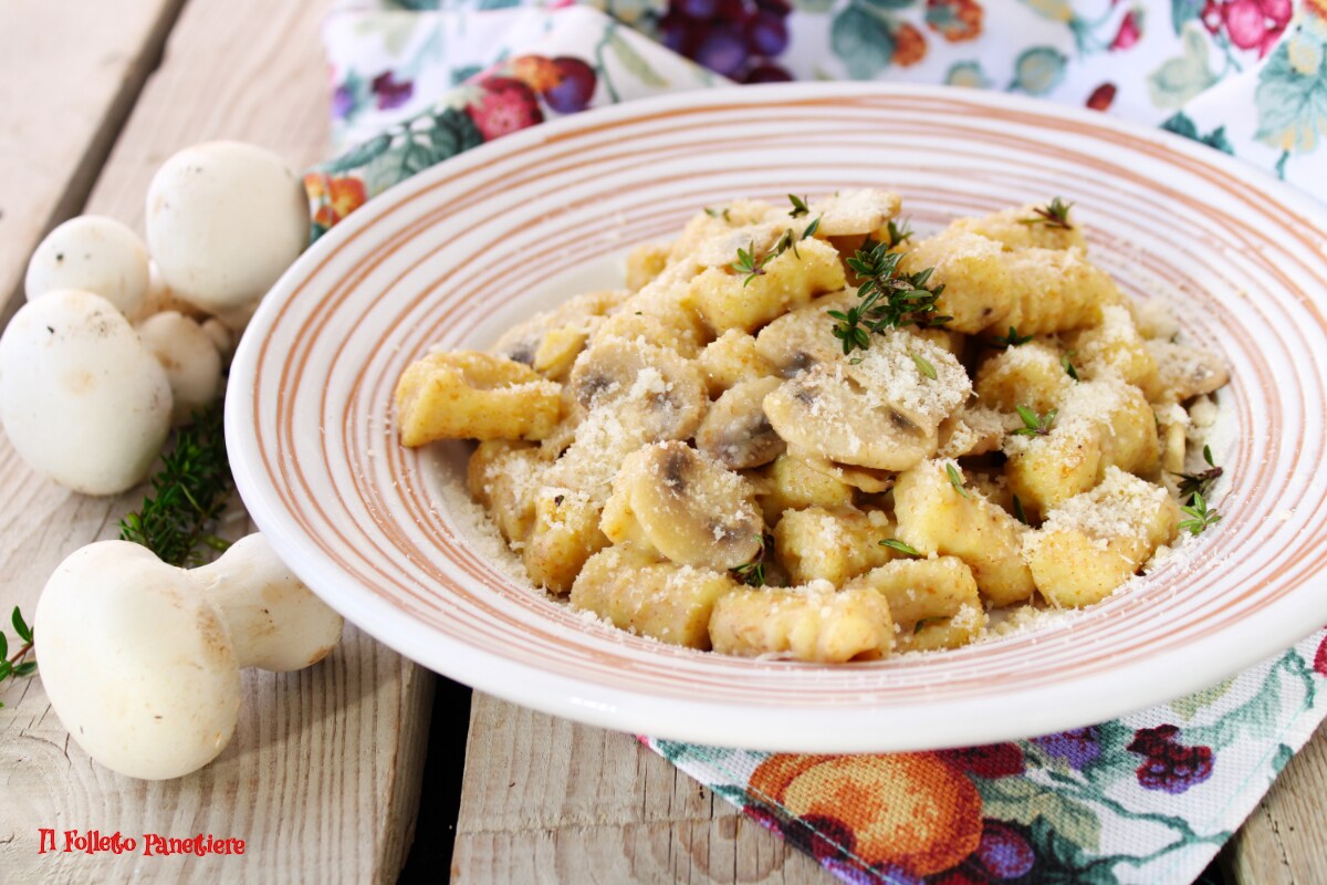 Gnocchis complets aux champignons de Paris