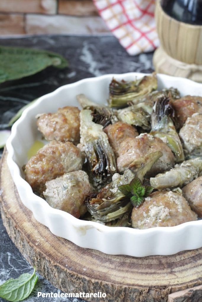 Boulettes avec artichauts au four