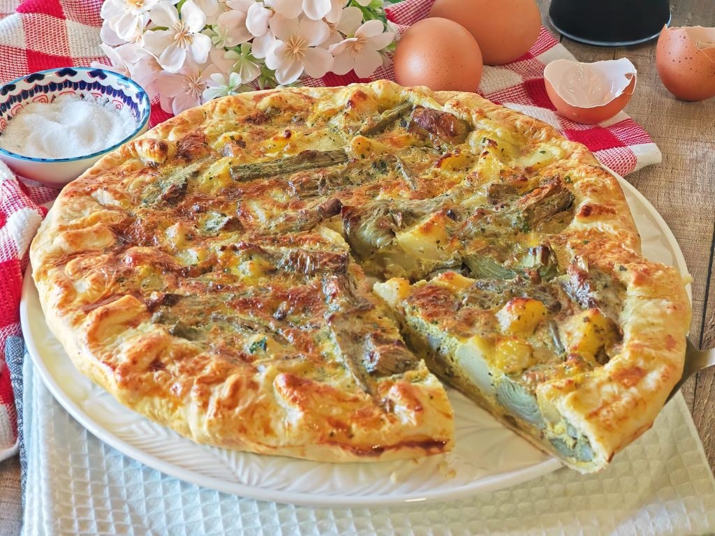 Tarte salée aux artichauts