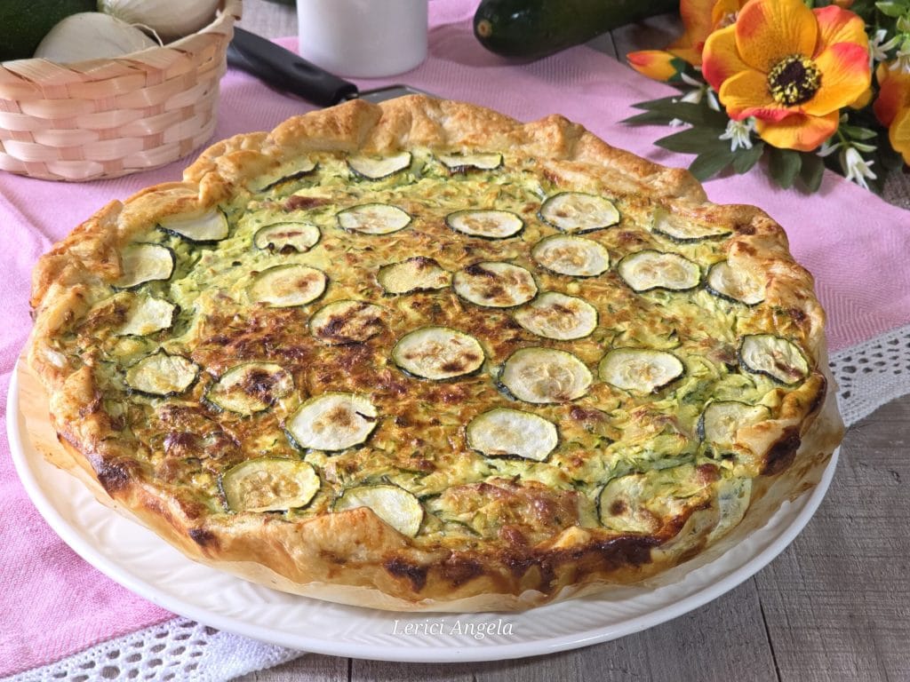Tarte salée courgettes ricotta et speck