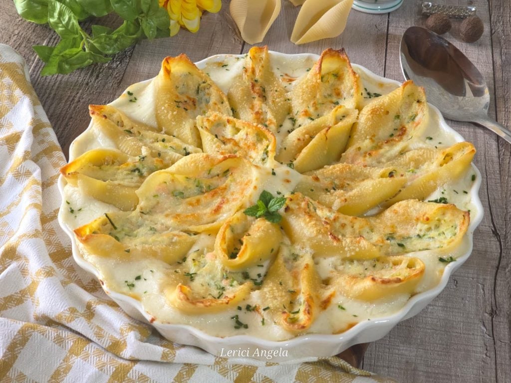 Conchiglioni farcis au Saumon et Courgettes
