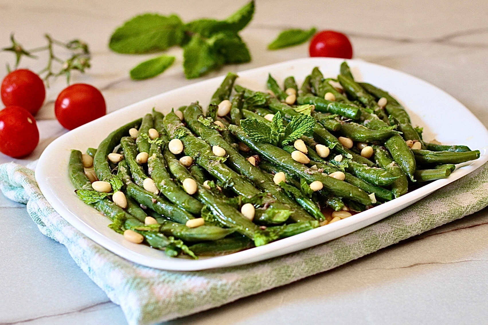 Haricots verts à la ligure, pas les habituels haricots verts bouillis.