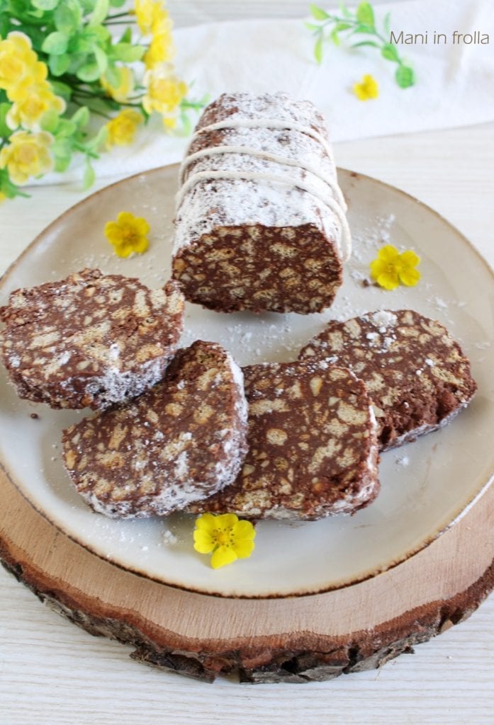 Saucisson au chocolat noir sans œufs