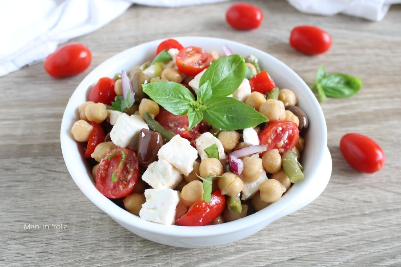 Salade pois chiches tomates cerises et feta