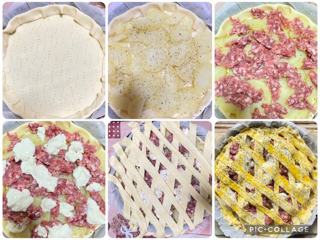 tarte salée avec saucisse et stracchino