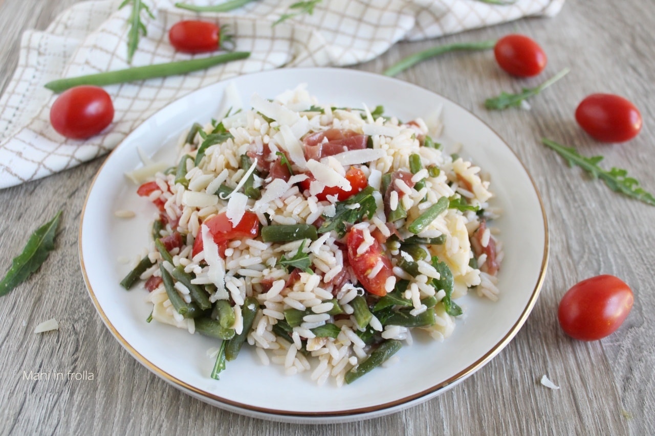 Salade de riz avec Bresaola haricots verts Asiago et …