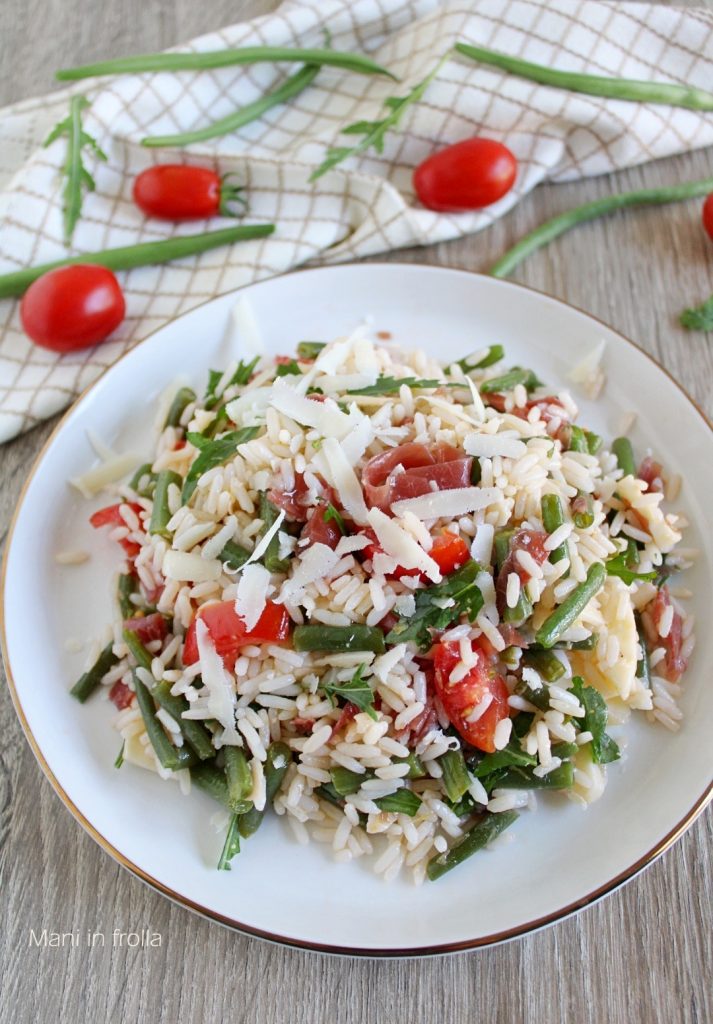 Salade de riz avec Bresaola haricots verts Asiago et ...