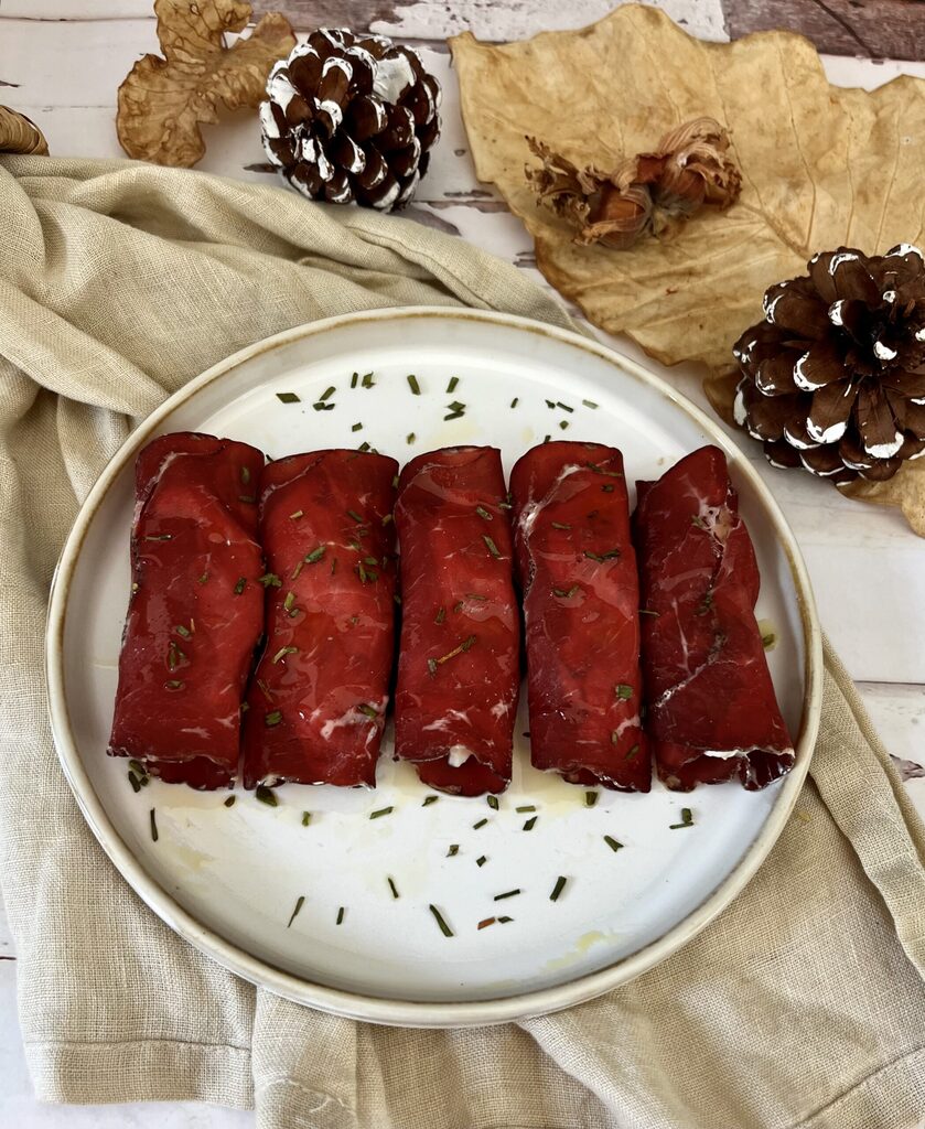 Roulés de bresaola et cèpes DOC