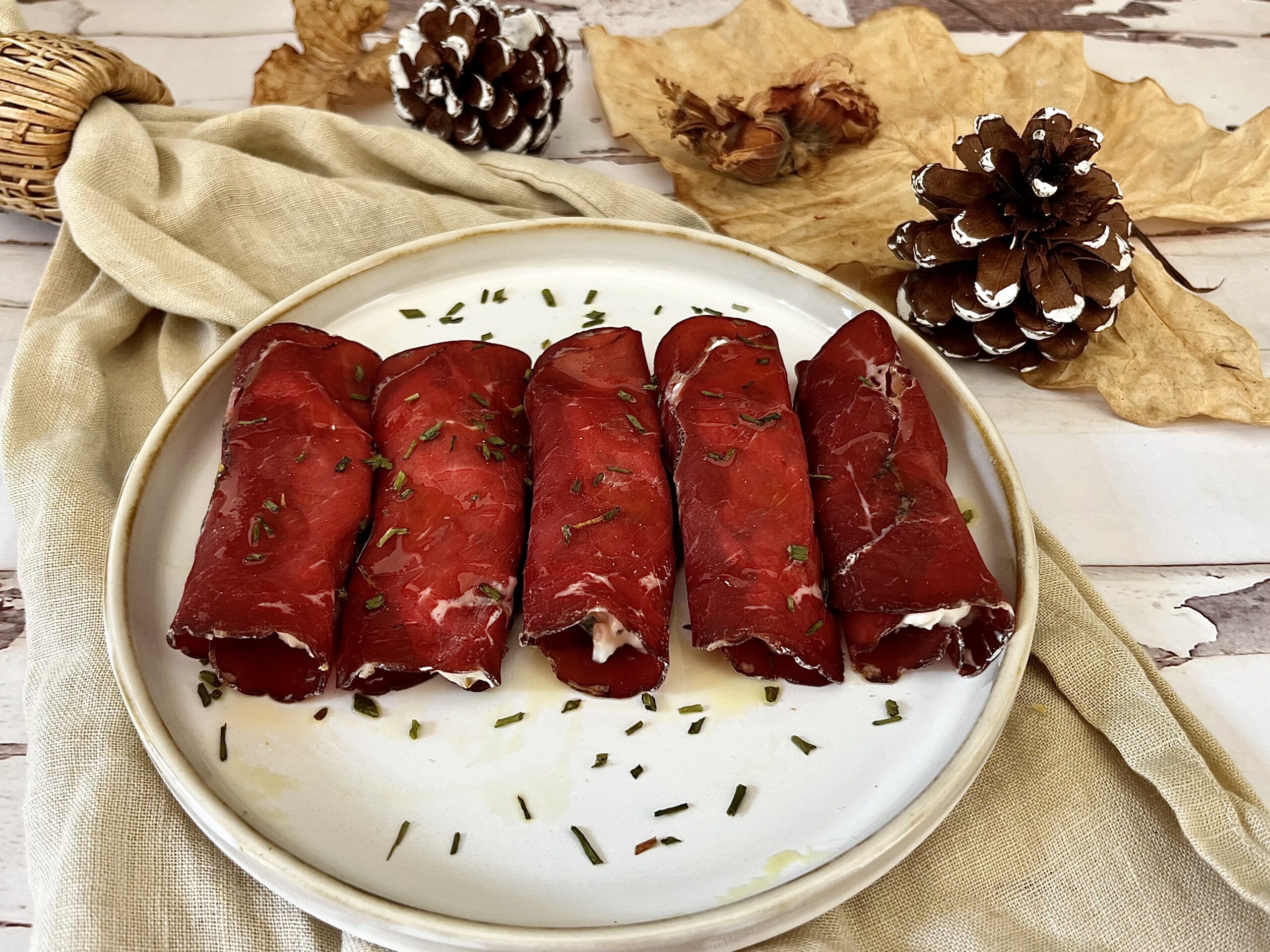 Roulés de bresaola et de cèpes DOC