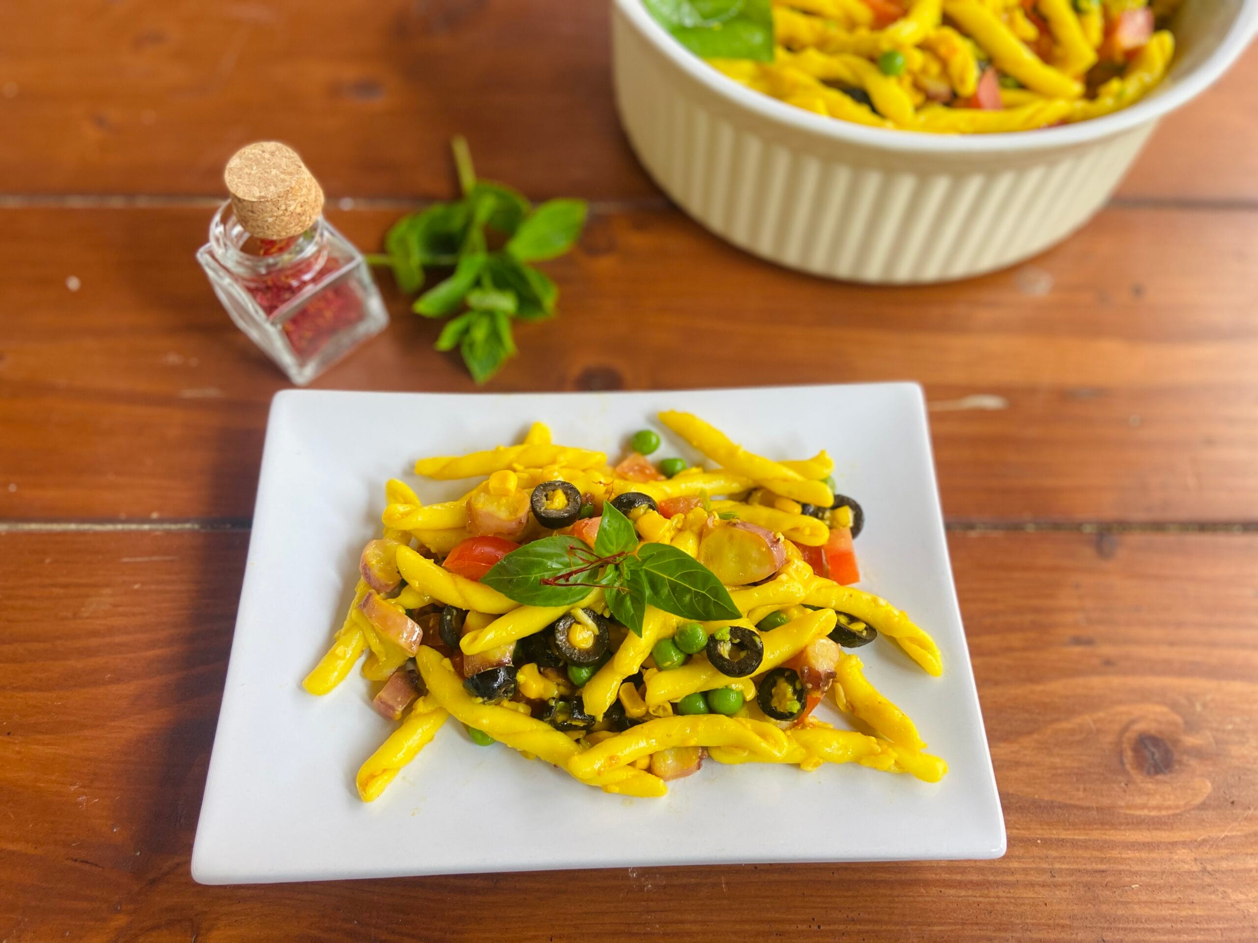 Fusilli frais avec poulpe et safran
