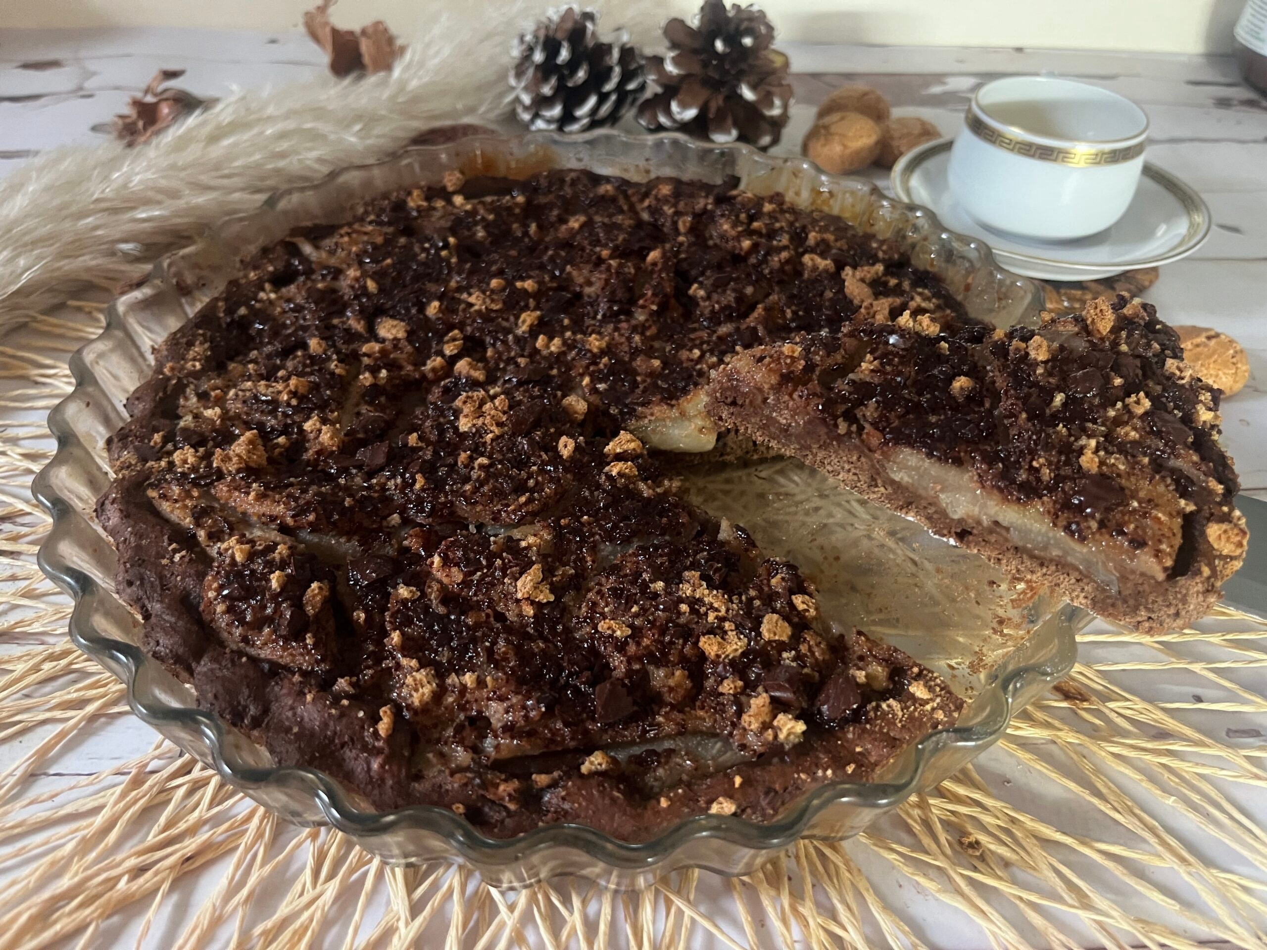Tarte choco poires et amaretti