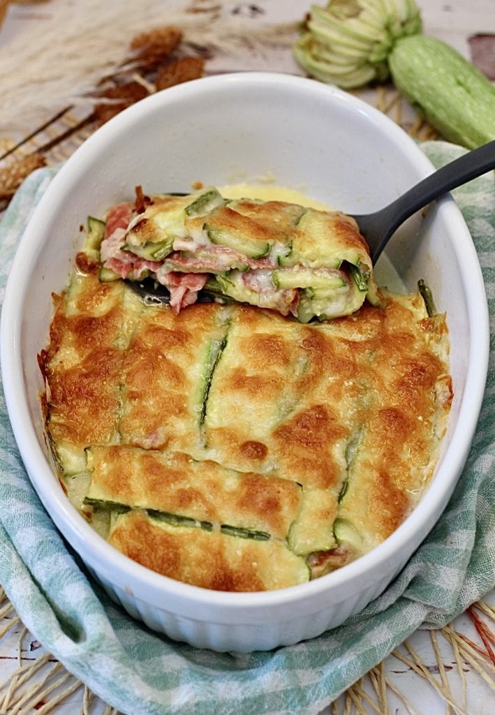 Parmigiana de courgettes blanche sans précuisson