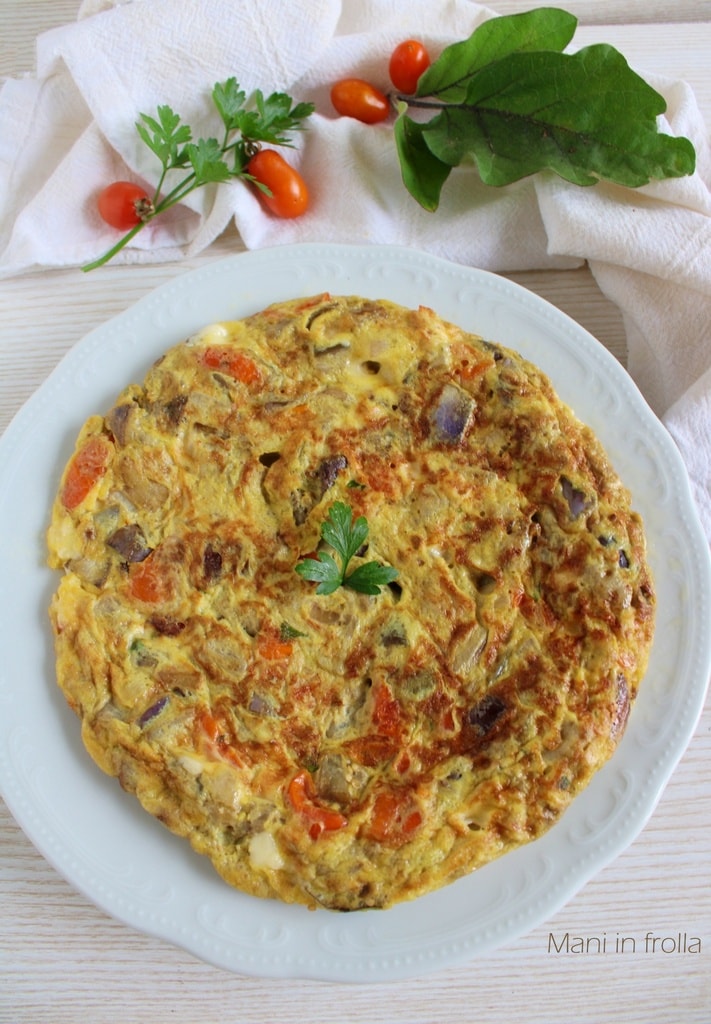 Omelette d'Aubergines et Tomates Cerises