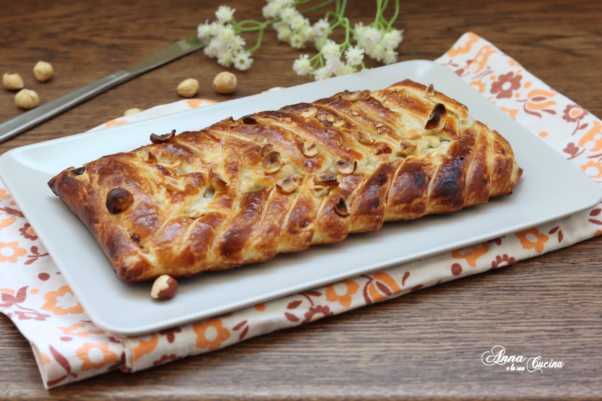 Pâte feuilletée tressée avec crème de noisettes