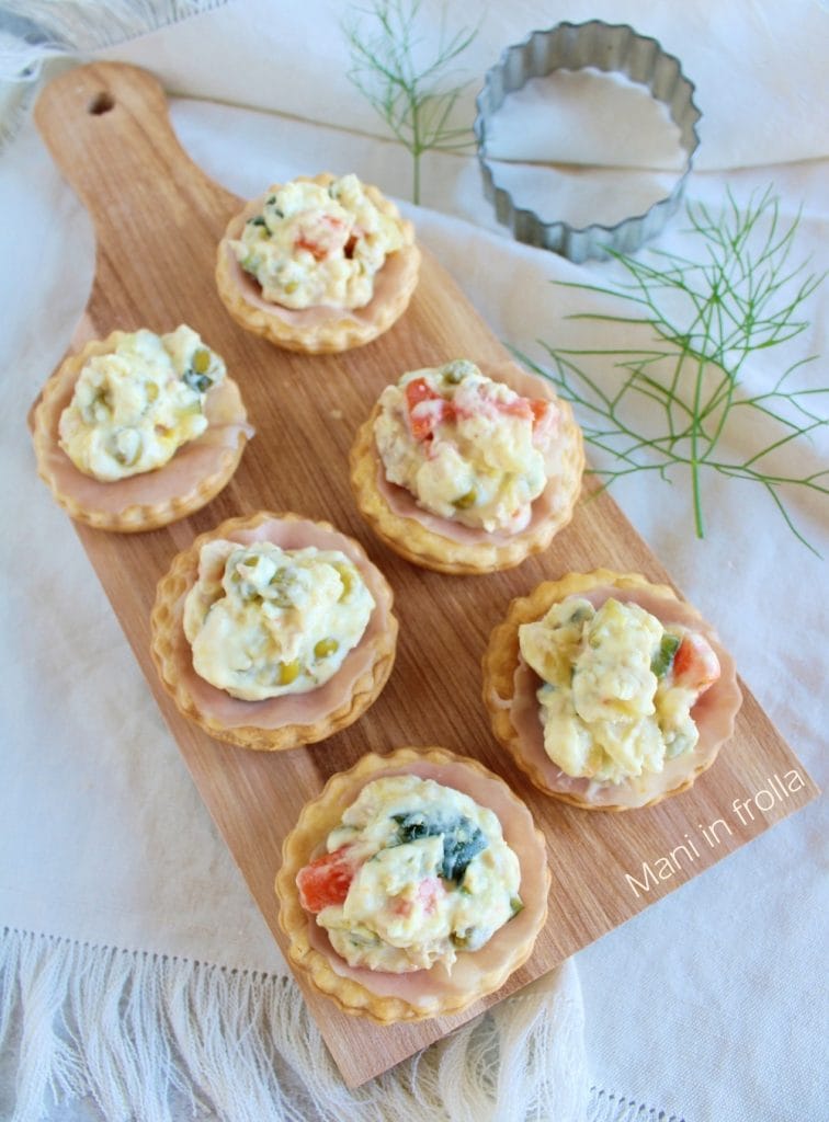 Paniers de pâte feuilletée avec Salade Russe