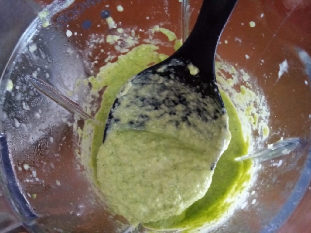 pâtes aux crevettes et crème de courgettes crème