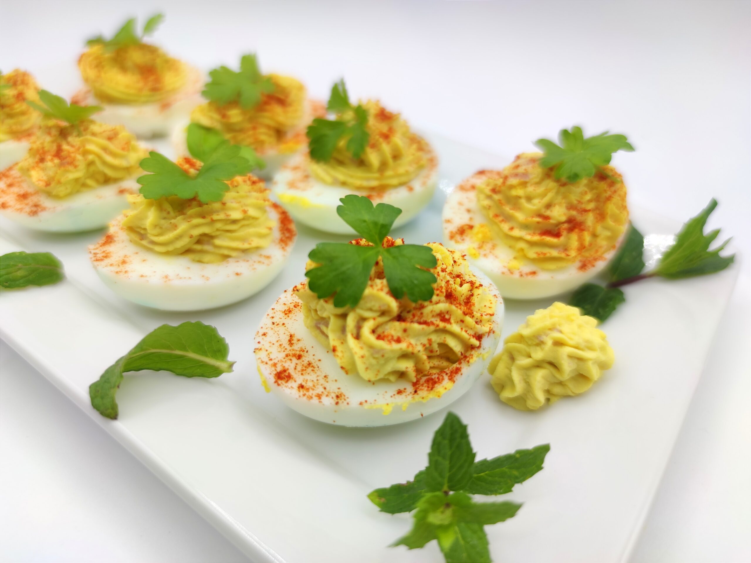 Œufs farcis à la ricotta et au jambon cuit