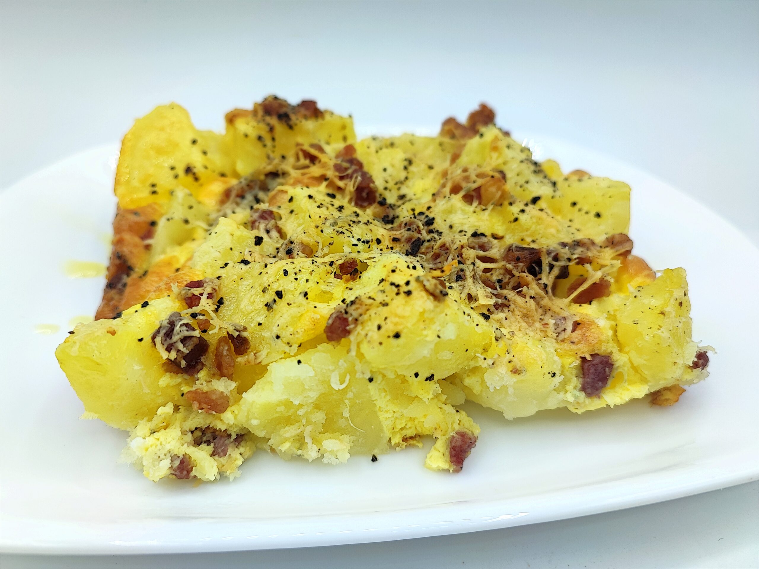 Pommes de terre carbonara au four