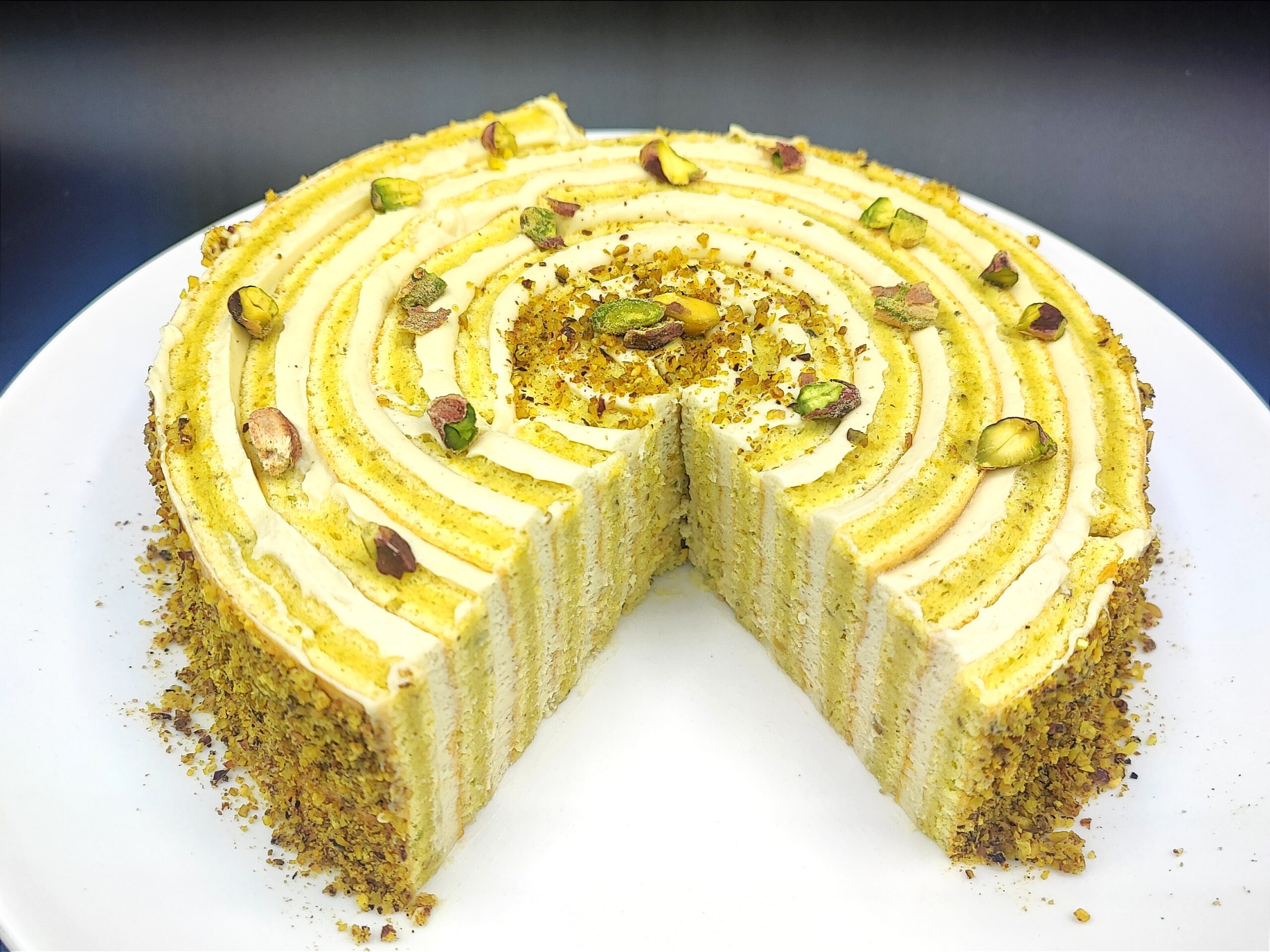 Gâteau roulé au pistache