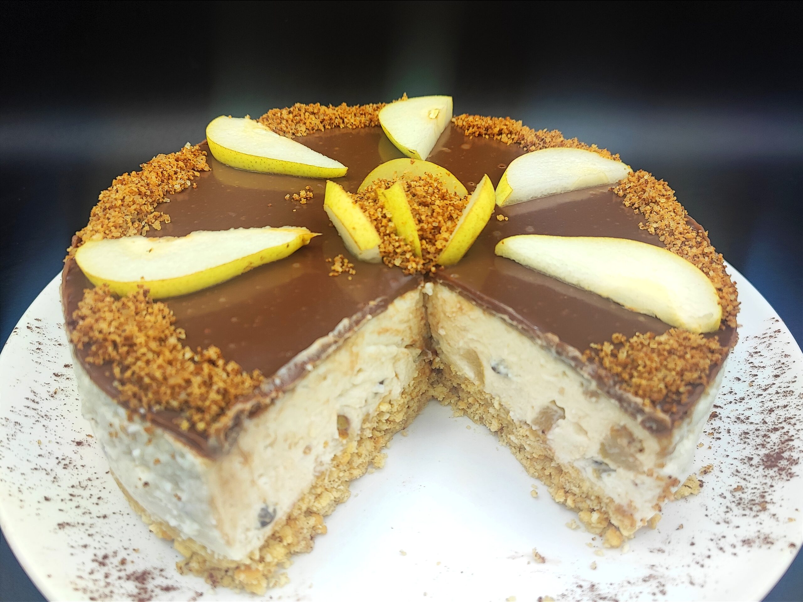cheesecake aux poires et chocolat