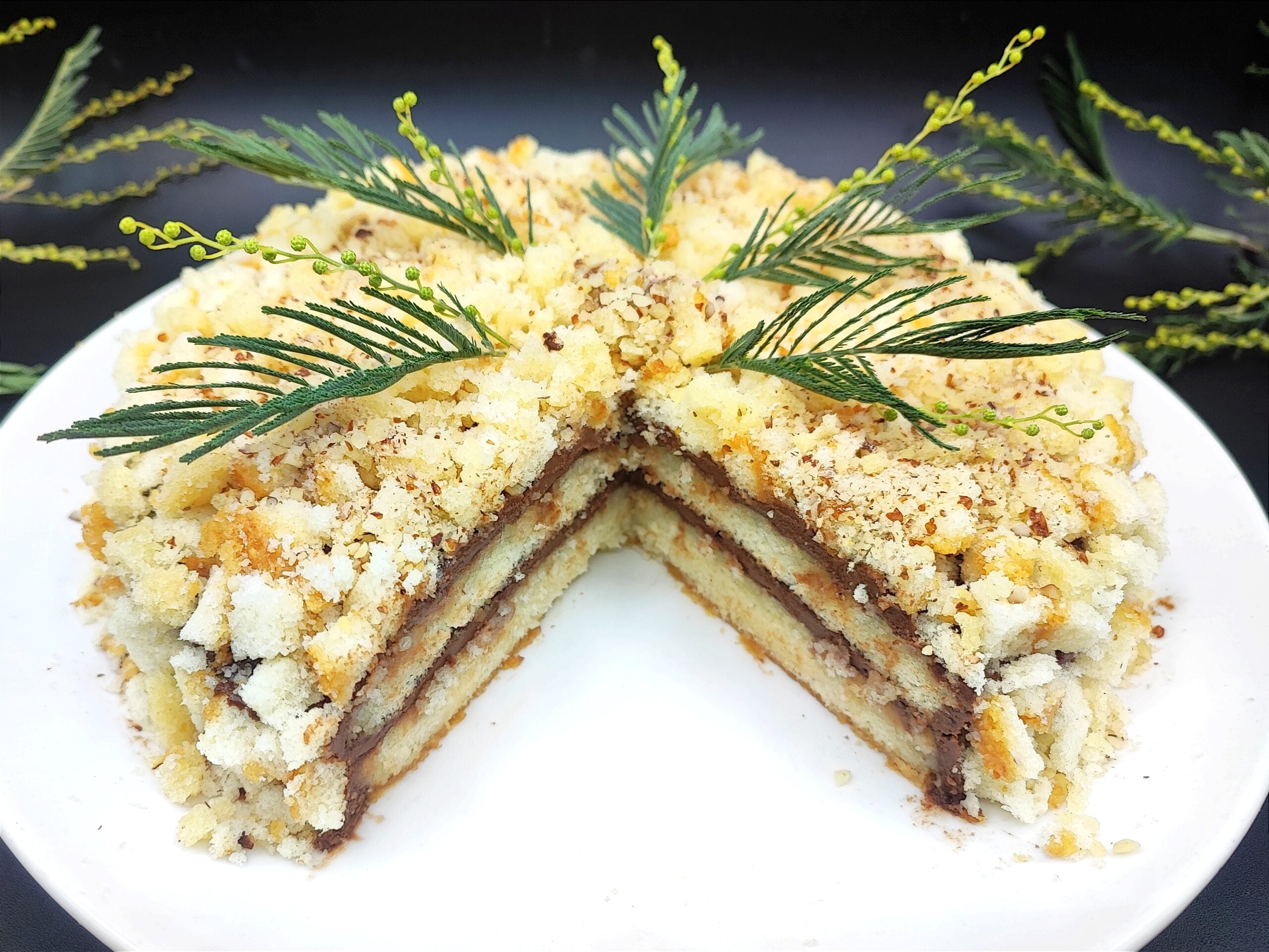 Gâteau mimosa sans œufs à la Nutella