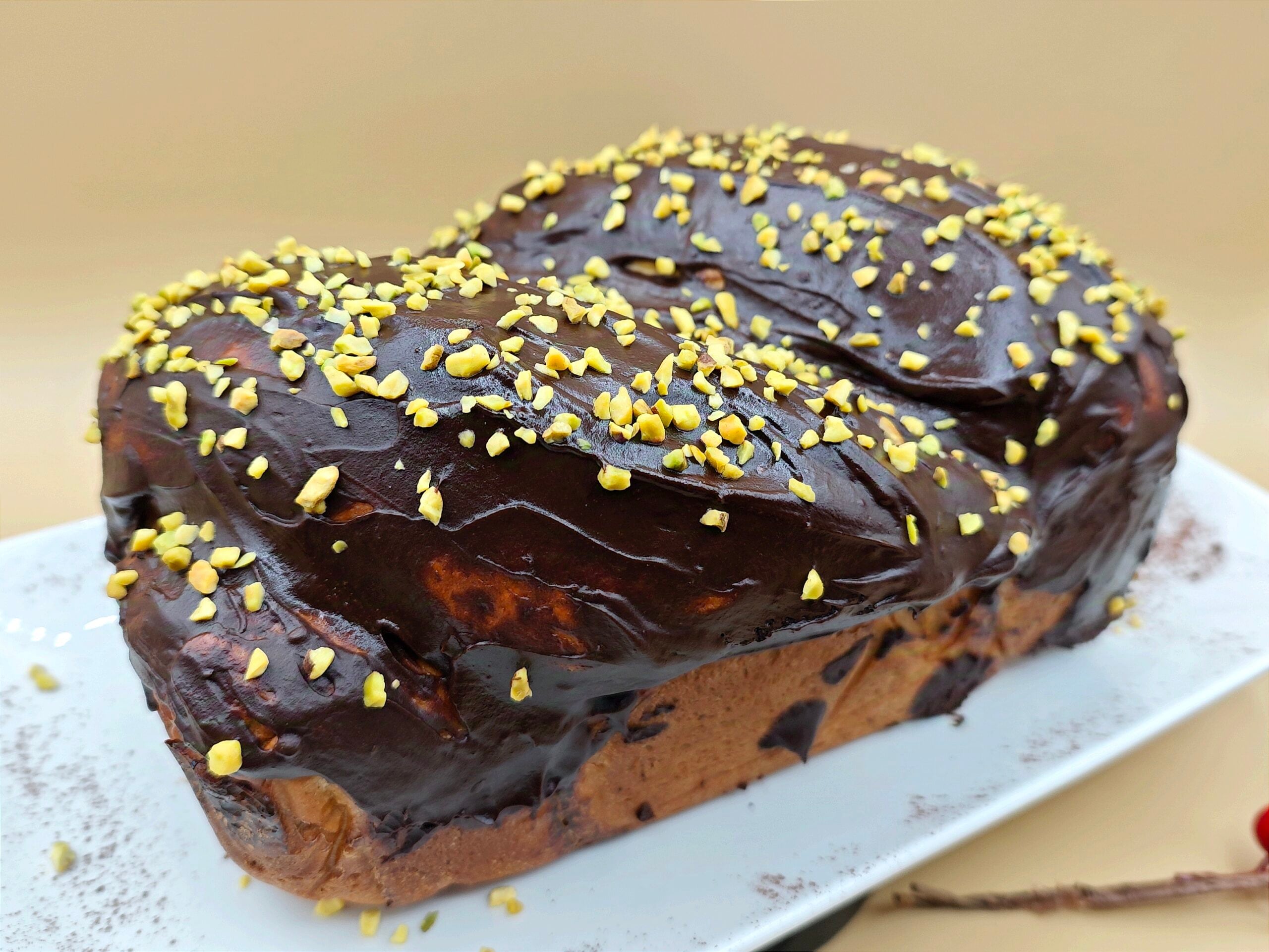 Panettone roumain au chocolat et pistaches